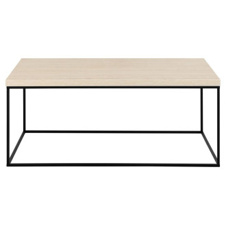 Stolik prostokątny Barossa 110x55cm bezowy trawertyn / czarny Actona