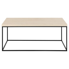 Stolik prostokątny Barossa 110x55cm bezowy trawertyn / czarny Actona