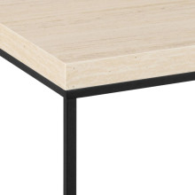 Stolik prostokątny Barossa 110x55cm bezowy trawertyn / czarny Actona
