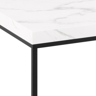 Stolik prostokątny Barossa 110x55cm biały marmur / czarny Actona