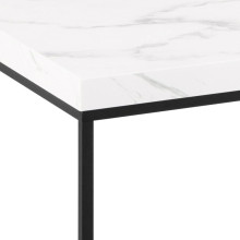 Stolik prostokątny Barossa 110x55cm biały marmur / czarny Actona