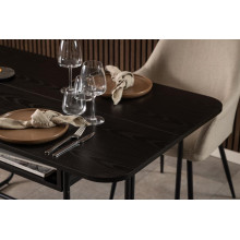 Konsola rozkładana z półką Darlington 140x40-80cm czarna Actona