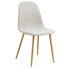 Krzesło tapicerowane Celia jasny szary / imitacja drewna Actona