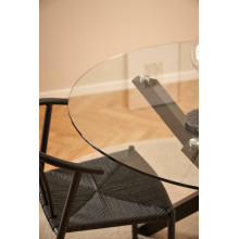 Stół szklany okrągły Heaven 119cm przeźroczysty / czarny Actona