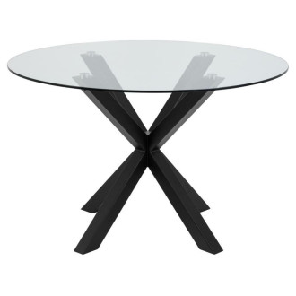 Stół szklany okrągły Heaven 119cm przeźroczysty / czarny Actona