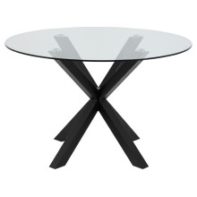 Stół szklany okrągły Heaven 119cm przeźroczysty / czarny Actona