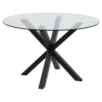 Stół szklany okrągły Heaven 119cm przeźroczysty / czarny Actona