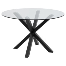 Stół szklany okrągły Heaven 119cm przeźroczysty / czarny Actona
