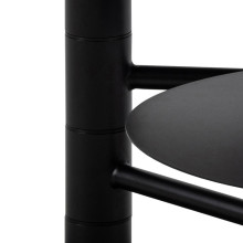 Stolik kawowy marmurowy z dodatkowymi półkami Lahti 60cm biały marmur / czarny Actona