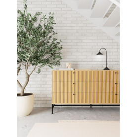 Komoda ryflowana na nóżkach 6 szuflad Albany 157,9cm dąb naturalny Actona 2
