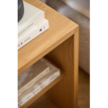 Stolik nocny fornirowany z półką styl japandi Arlon 45cm dąb Actona