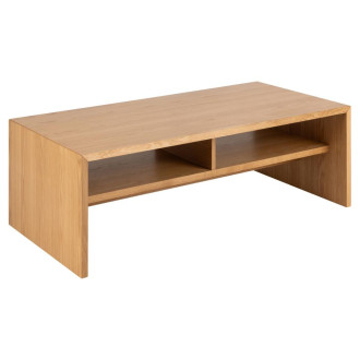 Stolik fornirowany z półką w stylu japandi Arlon 120x60cm dąb Actona
