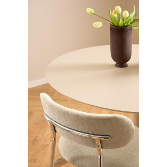 Stół okrągły na jednej nodze Ibiza 110cm beżowy Actona