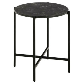 Stolik boczny okrągły Lamoine 40cm czarny marmur Actona