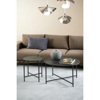 Stolik boczny okrągły Lamoine 40cm czarny marmur Actona