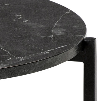 Stolik boczny okrągły Lamoine 40cm czarny marmur Actona