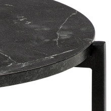 Stolik boczny okrągły Lamoine 40cm czarny marmur Actona