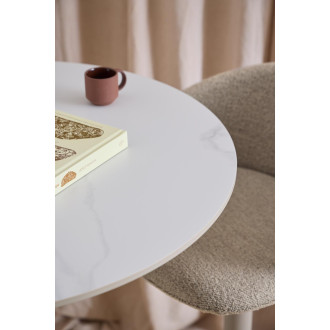 Stół barowy ceramiczny na jednej nodze Malta 80cm biały unico matowy Actona