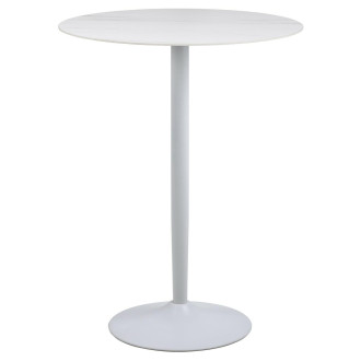 Stół barowy ceramiczny na jednej nodze Malta 80cm biały unico matowy Actona