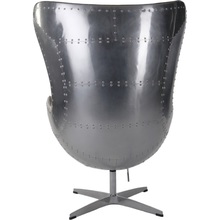 Designerski Fotel obrotowy Jajo aluminium/czarny D2.Design do salonu i sypialni.