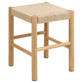 Stołek drewniany z plecionym siedziskiem Alvin 45cm naturalny Actona