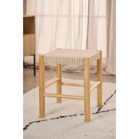 Stołek drewniany z plecionym siedziskiem Alvin 45cm naturalny Actona 2