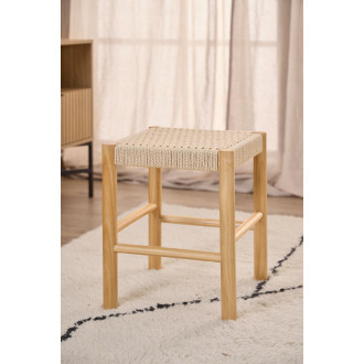 Stołek drewniany z plecionym siedziskiem Alvin 45cm naturalny Actona