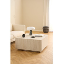 Stolik kawowy kwadratowy "kostka" Dice 90x90cm beżowy trawertyn Actona