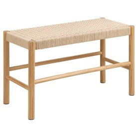 Ławka drewniana z plecionym siedziskiem Alvin 80x45cm naturalna Actona