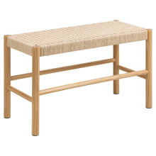 Ławka drewniana z plecionym siedziskiem Alvin 80x45cm naturalna Actona