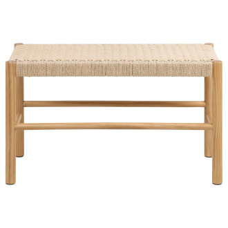Ławka drewniana z plecionym siedziskiem Alvin 80x45cm naturalna Actona