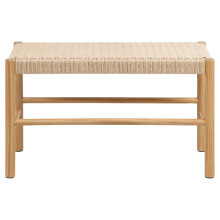 Ławka drewniana z plecionym siedziskiem Alvin 80x45cm naturalna Actona