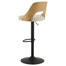 Hoker drewniany na czarnej nodze Lucy beżowy Apia 453 / fornir dąb / czarny Actona