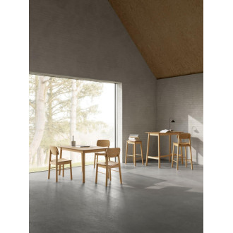 Stołek barowy drewniany Barlow H74cm dąb naturalny Actona