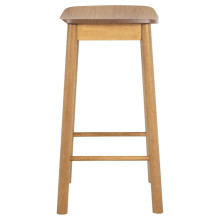 Stołek barowy drewniany Barlow H74cm dąb naturalny Actona