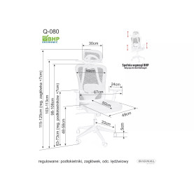 Fotel biurowy ergonomiczny z zagłówkiem Q-080M czarny Signal 2