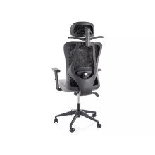 Fotel biurowy ergonomiczny z zagłówkiem Q-080M czarny Signal