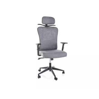 Fotel biurowy ergonomiczny z zagłówkiem Q-080M szary Signal