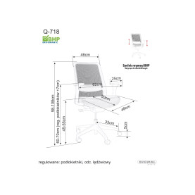 Fotel komputerowy ergonomiczny Q-718 szary Signal 2