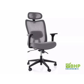 Fotel ergonomiczny z zagłówkiem Q-724 szary Signal