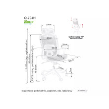Fotel ergonomiczny z zagłówkiem Q-724 szary Signal