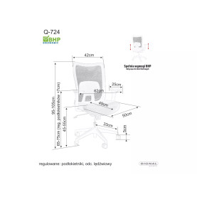 Fotel ergonomiczny z siatki Q-724 szary Signal 2