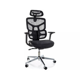 Fotel biurkowy ergonomiczny z siatki EQ-1 czarny Signal