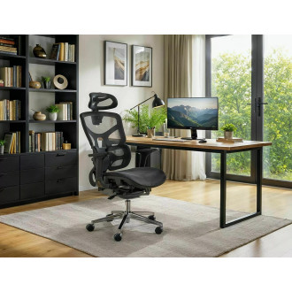Fotel biurkowy ergonomiczny z siatki EQ-1 czarny Signal