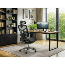 Fotel biurkowy ergonomiczny z siatki EQ-1 czarny Signal