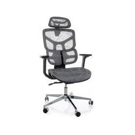 Fotel biurkowy ergonomiczny z siatki EQ-1 szary Signal