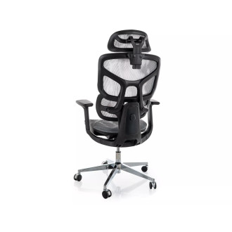 Fotel biurkowy ergonomiczny z siatki EQ-1 szary Signal