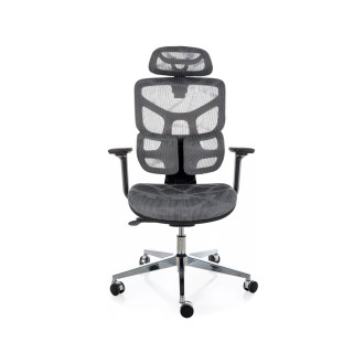 Fotel biurkowy ergonomiczny z siatki EQ-1 szary Signal