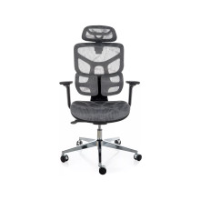 Fotel biurkowy ergonomiczny z siatki EQ-1 szary Signal