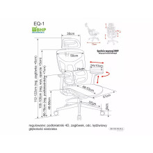 Fotel biurkowy ergonomiczny z siatki EQ-1 szary Signal